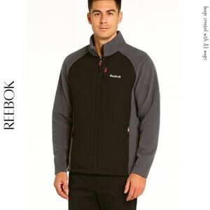REEBOK Men’s Gray & Black Full-Zip Jacket, M